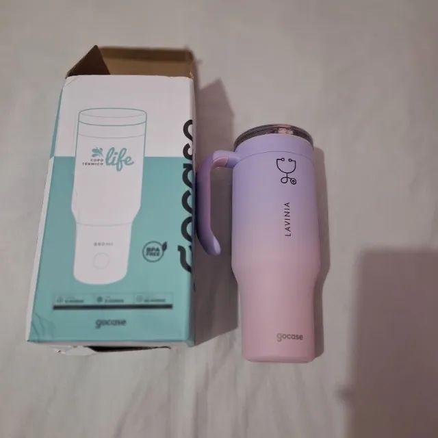 Copo Térmico Life Gocase 880ml + Base de Silicone Fit