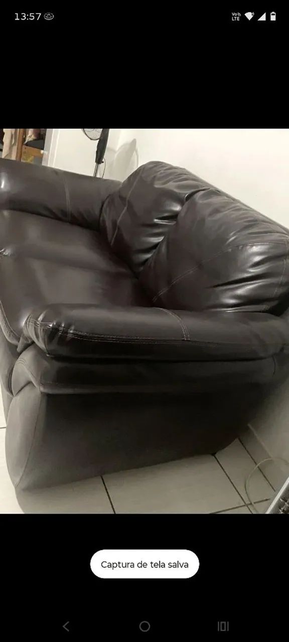 Sofá marrom escuro couro - Foto 4