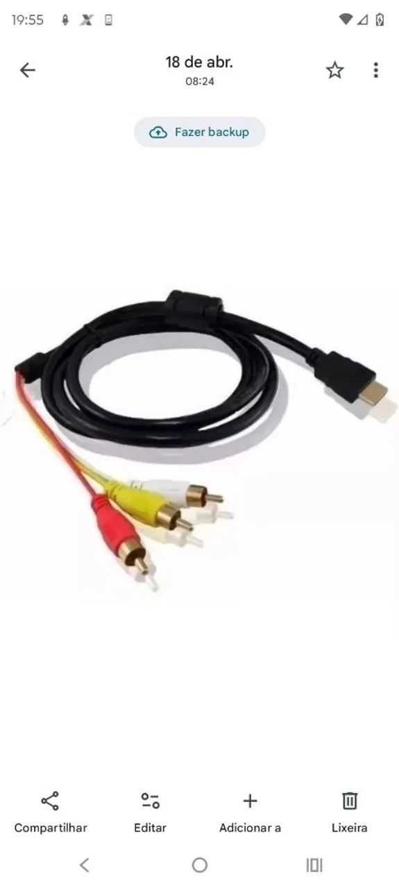 Cabo HDMI para 3RCA AV 