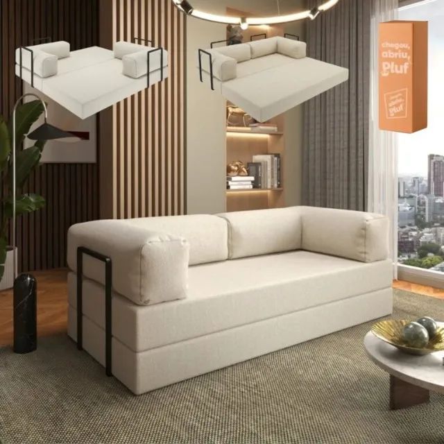 Sofá Cama Itália 1,80 m (Expansível) Bouclé D33  Novo   Pronta Entrega - Foto 4