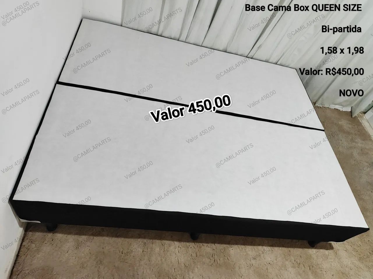 Base Cama Box QUEEN SIZE NOVO Bi-partida ENTREGO  - Foto 5