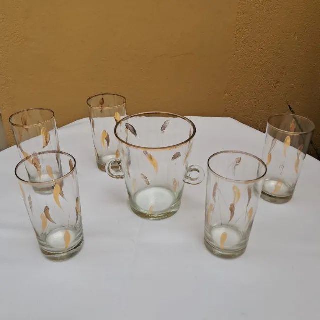 Conjunto Vintage com 5 Copos e Balde de Gelo - Anos 60 - Foto 2