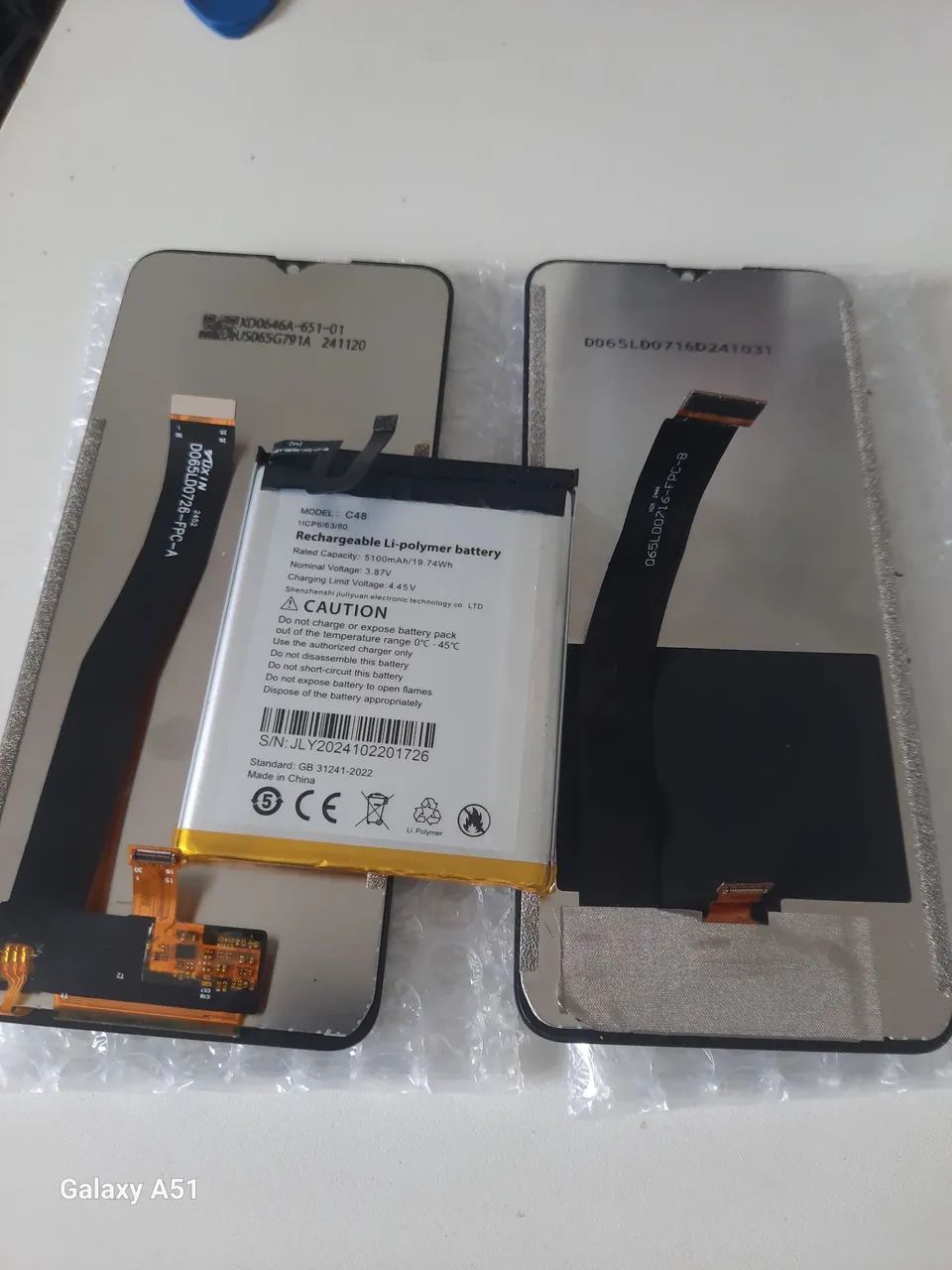 2 placas touch e 1 bateria modelo C48 celular cubot A10