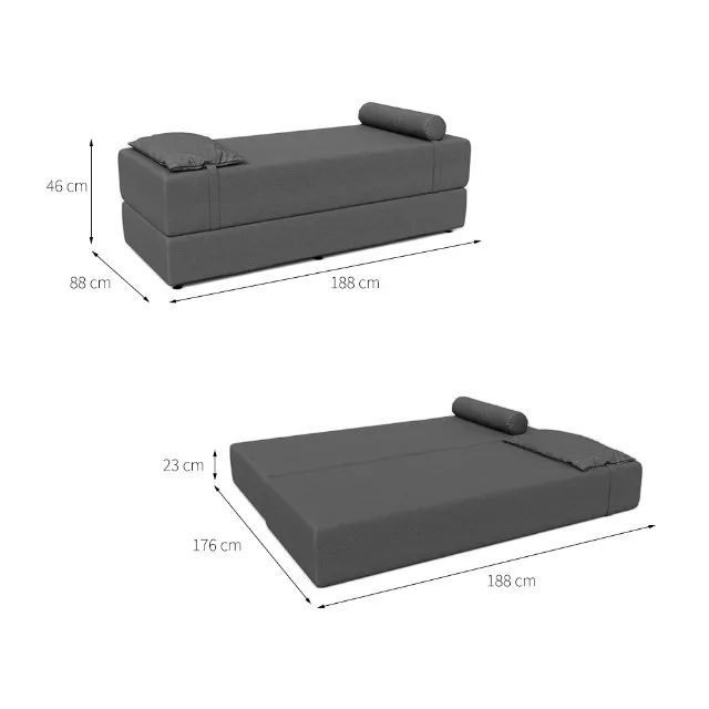 Sofá-Cama Casal 3 Lugares Linho Cinza - Foto 3
