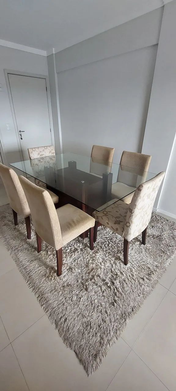 Conjunto Mesa de Jantar Vidro com 6 cadeiras - Foto 2