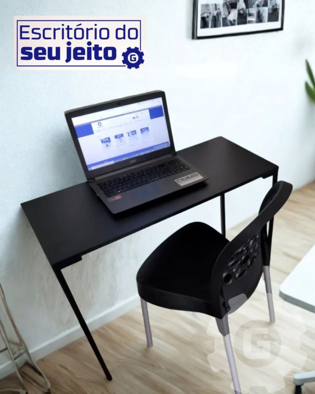 Mesa para Notebook NOVA Multiuso Estilo Industrial de Estudo Computador Escritório Gamer - Foto 4