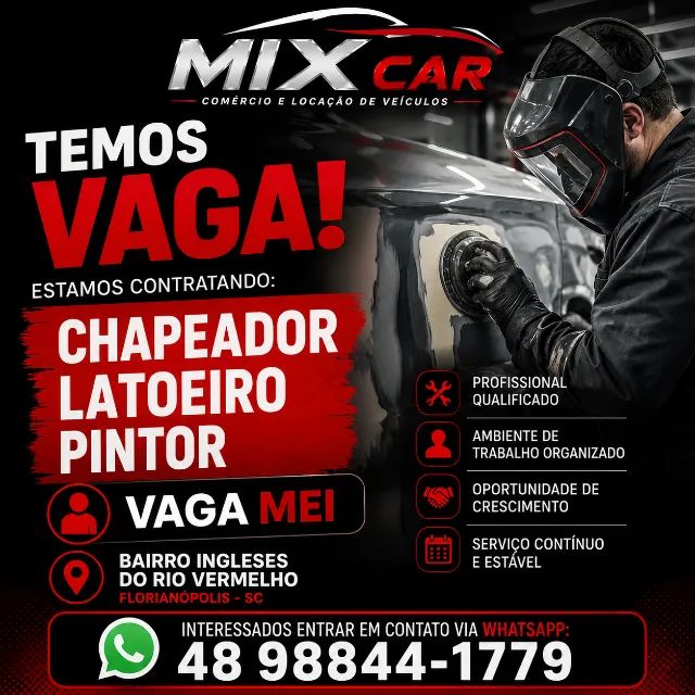 Vaga de emprego: Chapeador/Pintor/Latoeiro