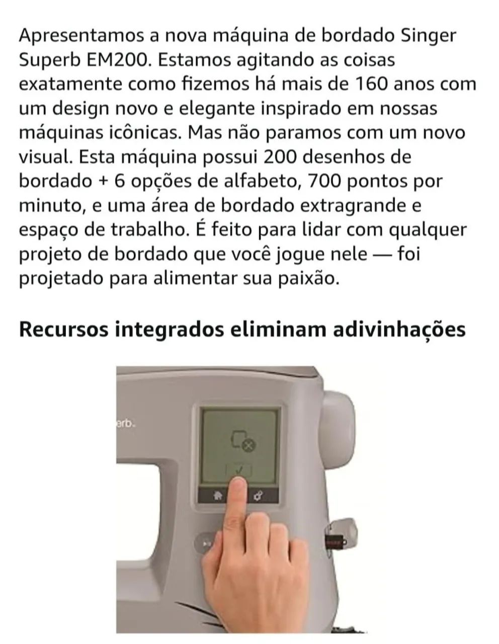MAQUINA DE BORDAR ELETRÔNICA SINGER - Foto 2