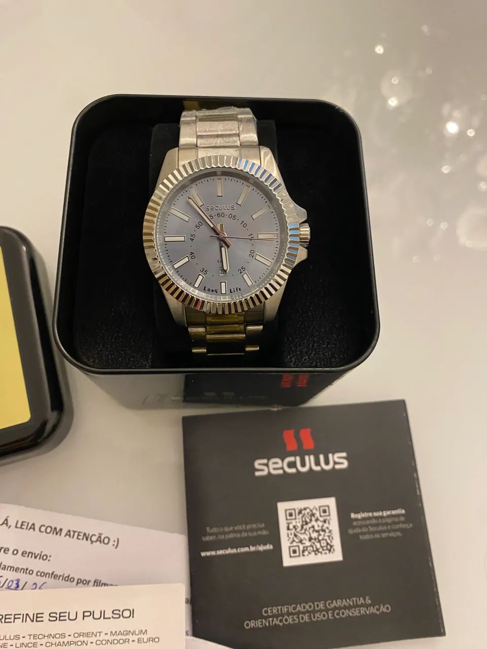 Relogio seculus long Life em aço - original - Foto 2