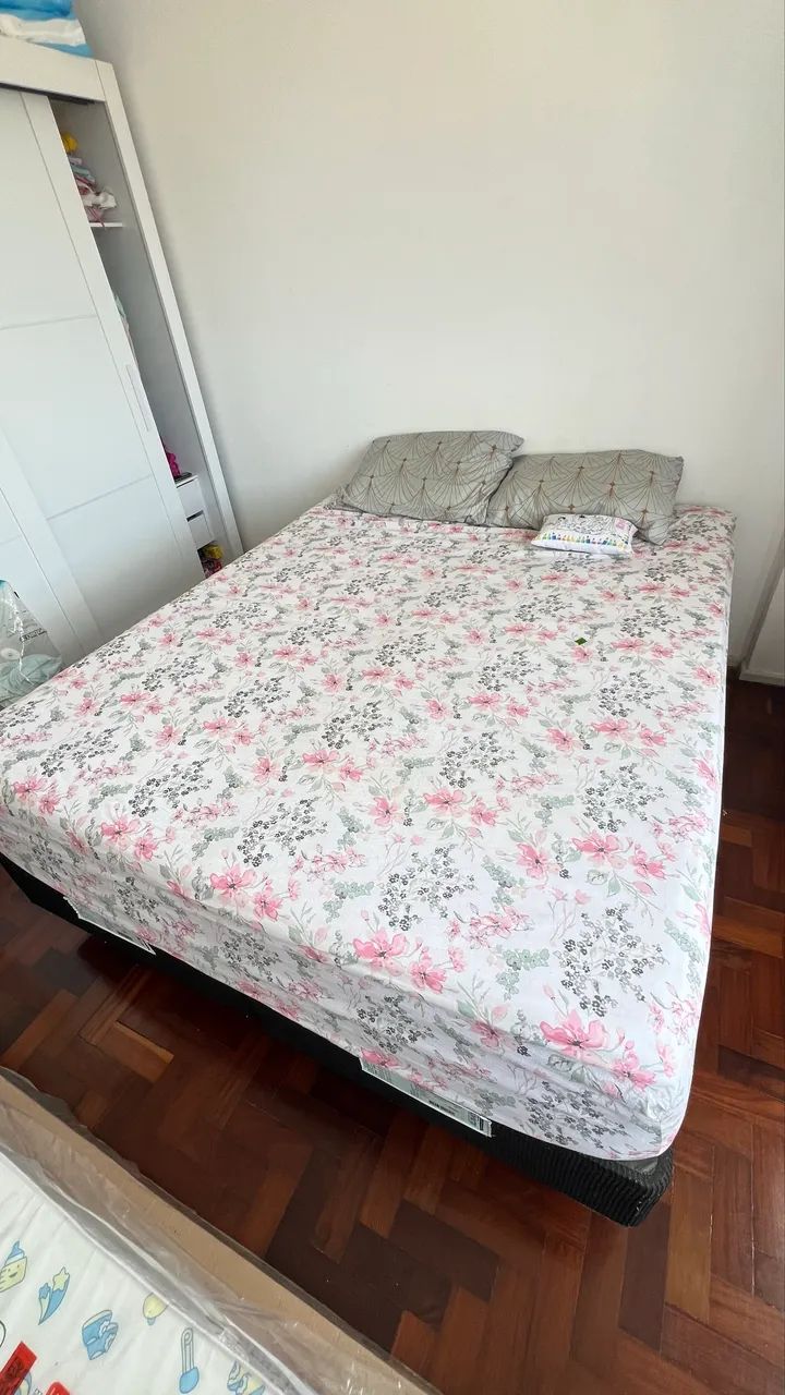 Cama box com colchão queen em perfeito estado  - Foto 3