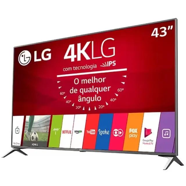 Smart TV LG 43UJ6525 de 43 polegadas com resolução 4K Ultra HD - Tela trincada