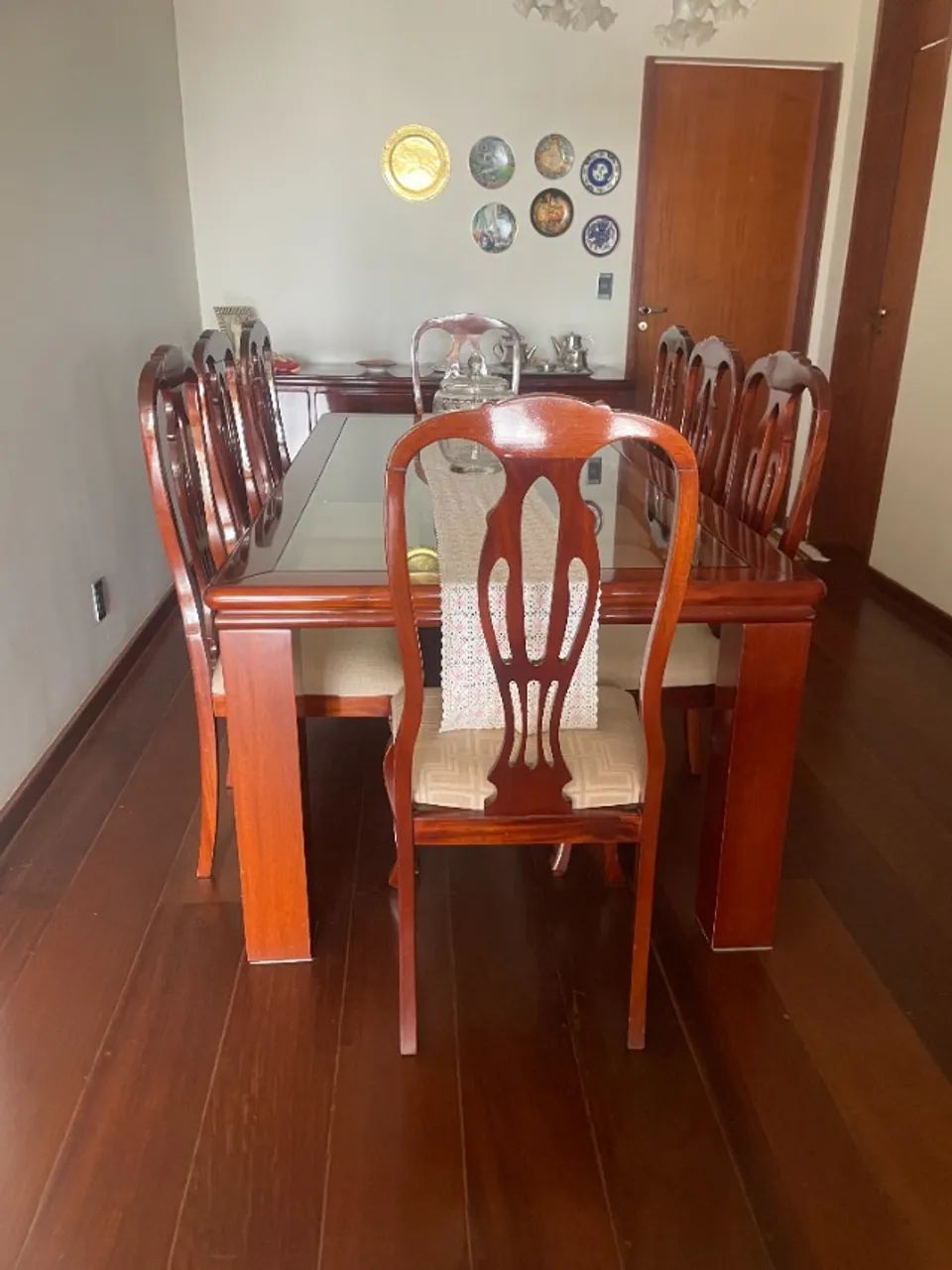 Mesa de Jantar 8 Lugares com Tampo de Vidro - Foto 2
