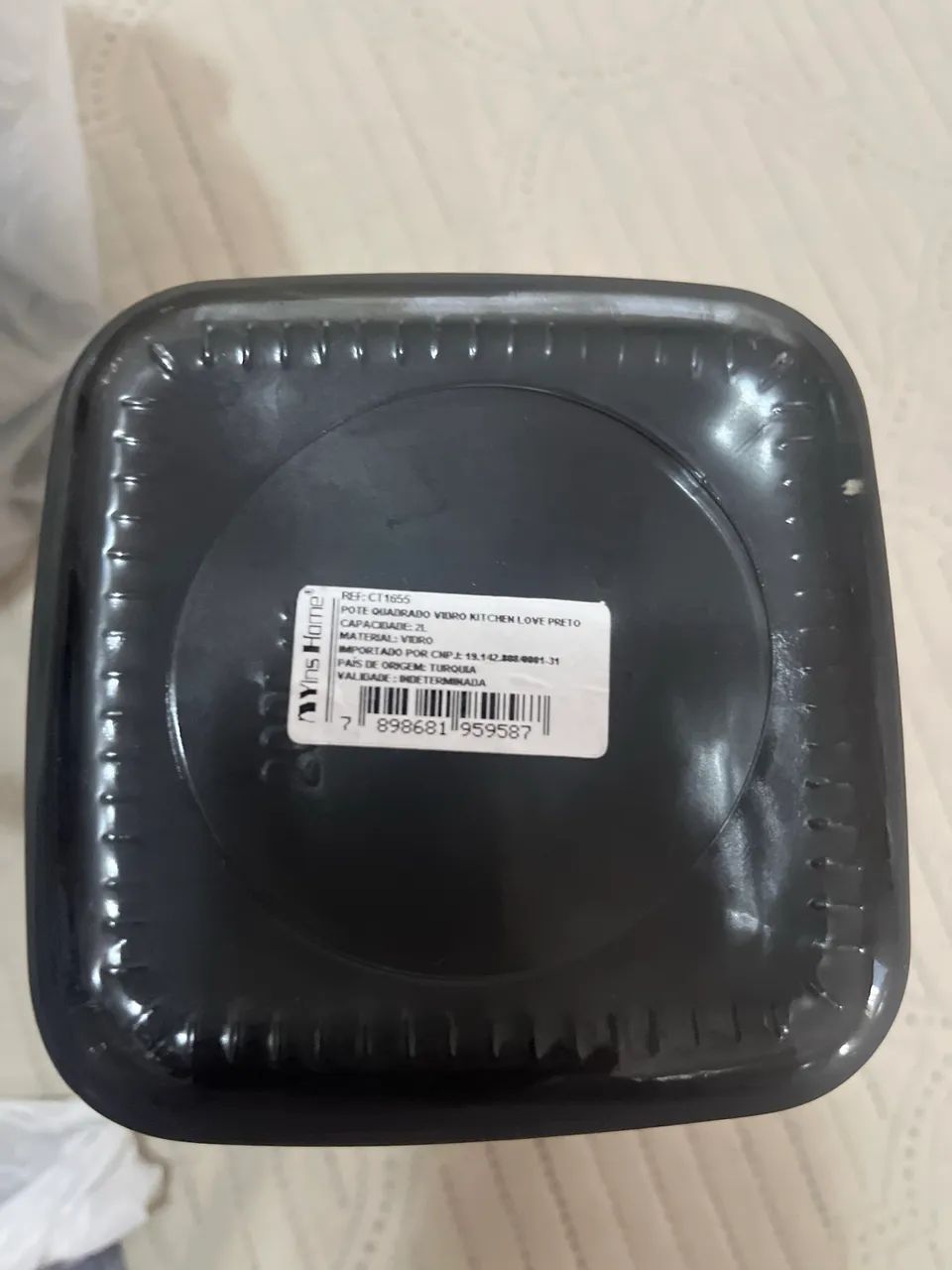 KIT POTES QUADRADOS DE VIDRO KITCHEN LOVE PRETO - Foto 4