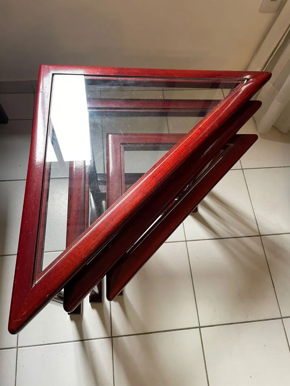 3 mesinhas de canto com tampo de vidro  - Foto 3