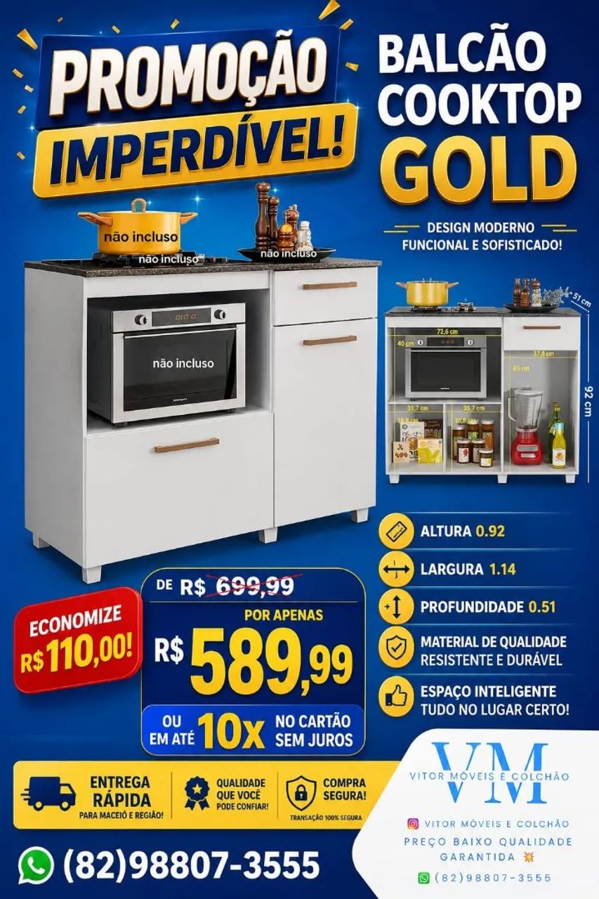OFERTA BALCAO GOLD COKTOP 