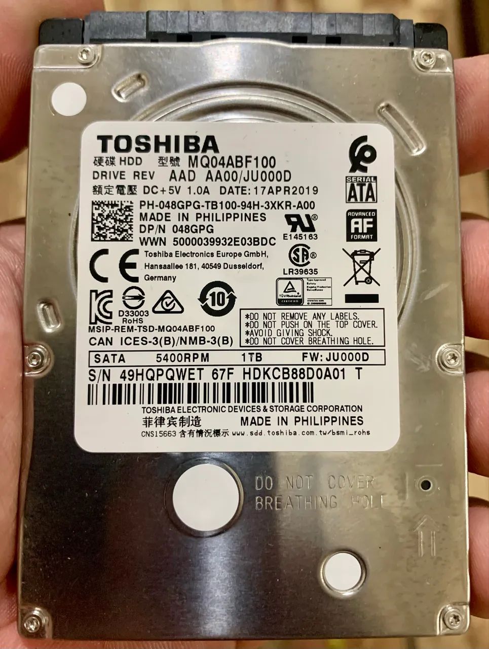 HD 1TB Toshiba 2.5