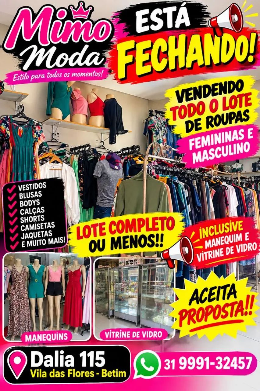 Fechamento da loja de roupas femininas e masculino  - Foto 3