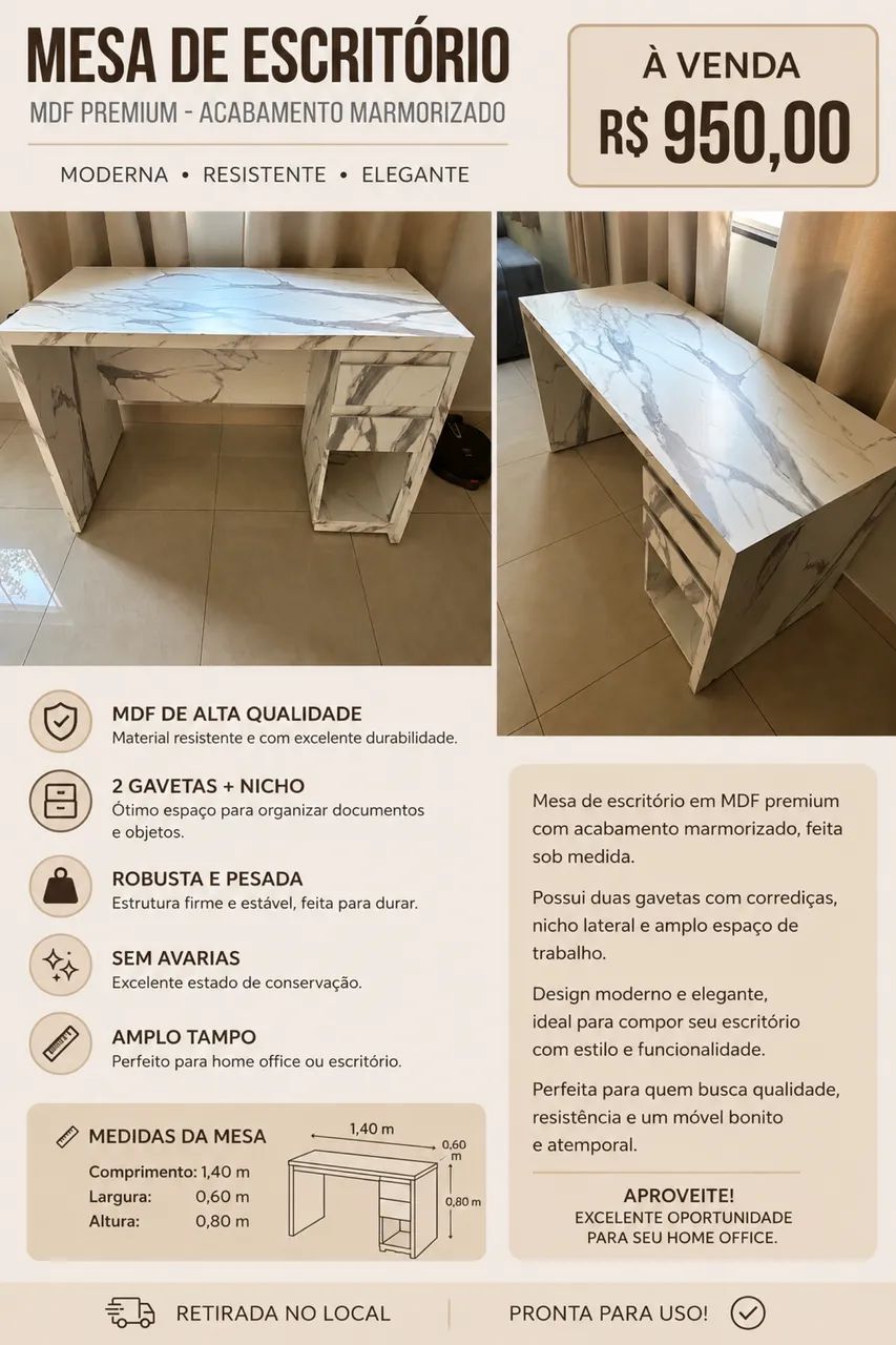 Vendo Mesa para escritório  - Foto 2