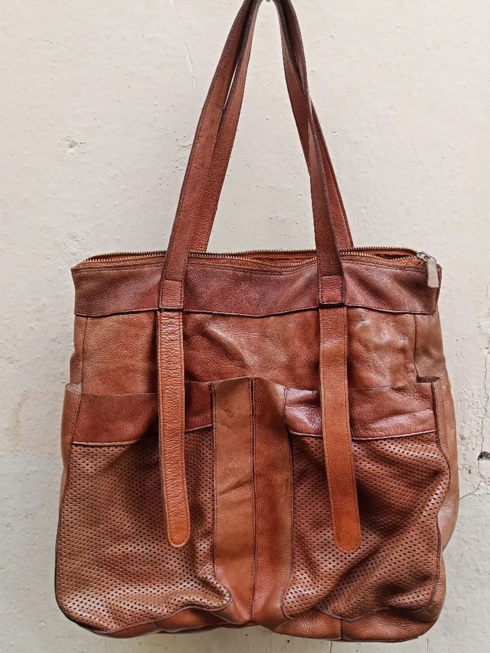 Bolsa de couro legítimo grande 
