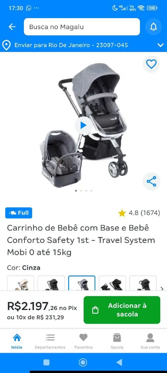 Carrinho de bebê + bebê conforto safety  - Foto 2