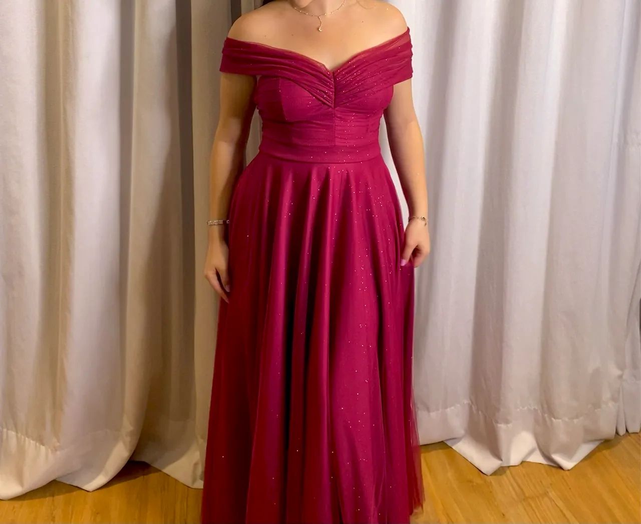 Vestido de Festa Rosa com Brilho - Foto 2