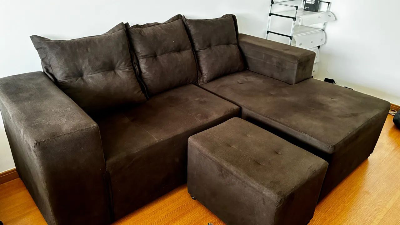 Sofá chaise marrom  - Foto 3