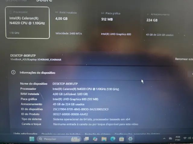 Notebook Asus Intel Celeron Com SSD  - Foto 4
