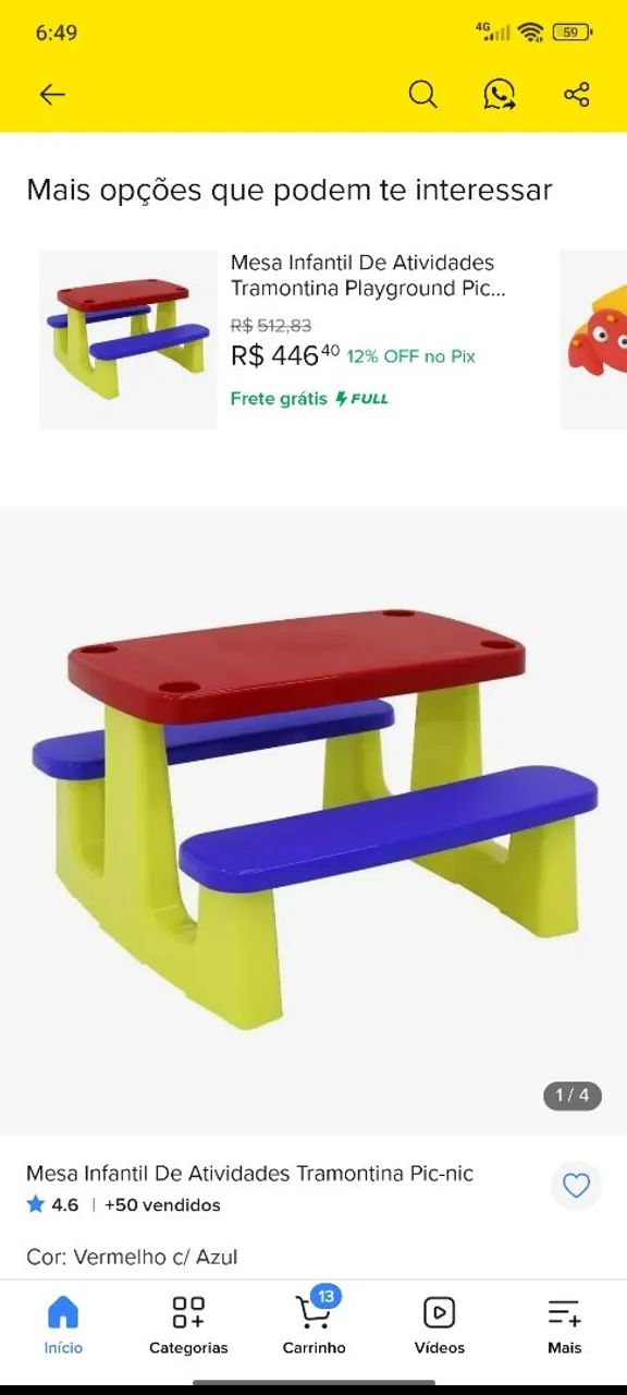 Mesa infantil 