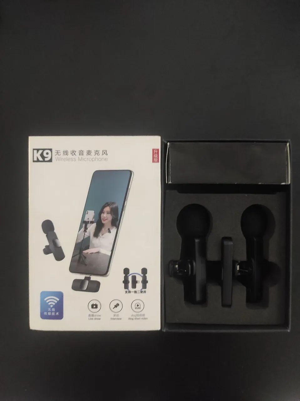 Kit Microfone Lapela Sem Fio K9 Duplo iPhone Lightning - Gravação Vídeo TikTok - Foto 2