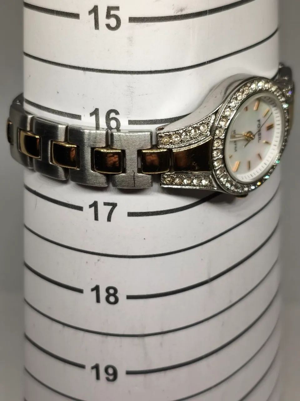 FOSSIL FEMININO 10ATM BICOLOR COM BRILHANTES ORIGINAL - Foto 4