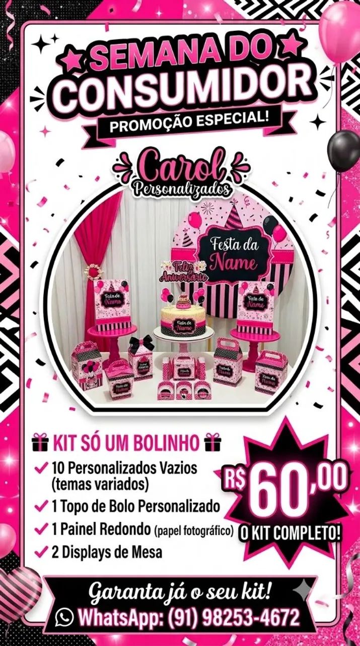 Personalizados e topo de bolo