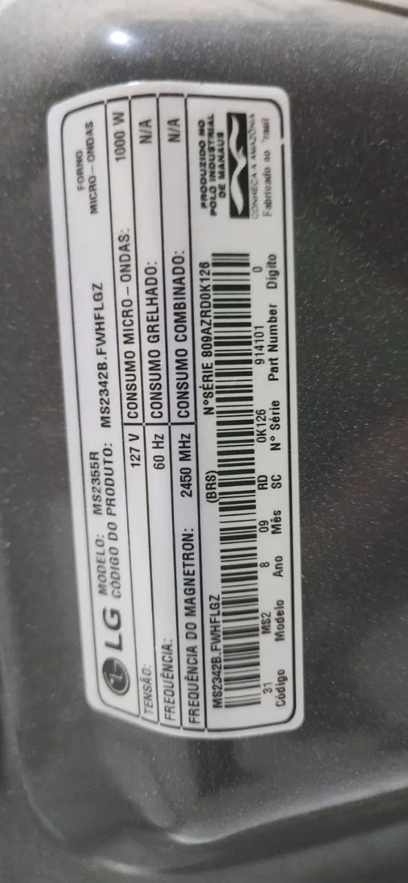 Microondas LG 23 litros MS2355R - Foto 2