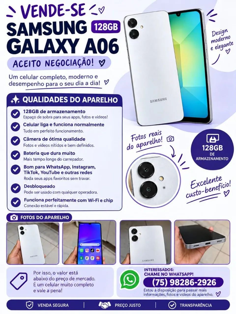 Celular Samsung Galaxy A06 128GB  - Foto 2