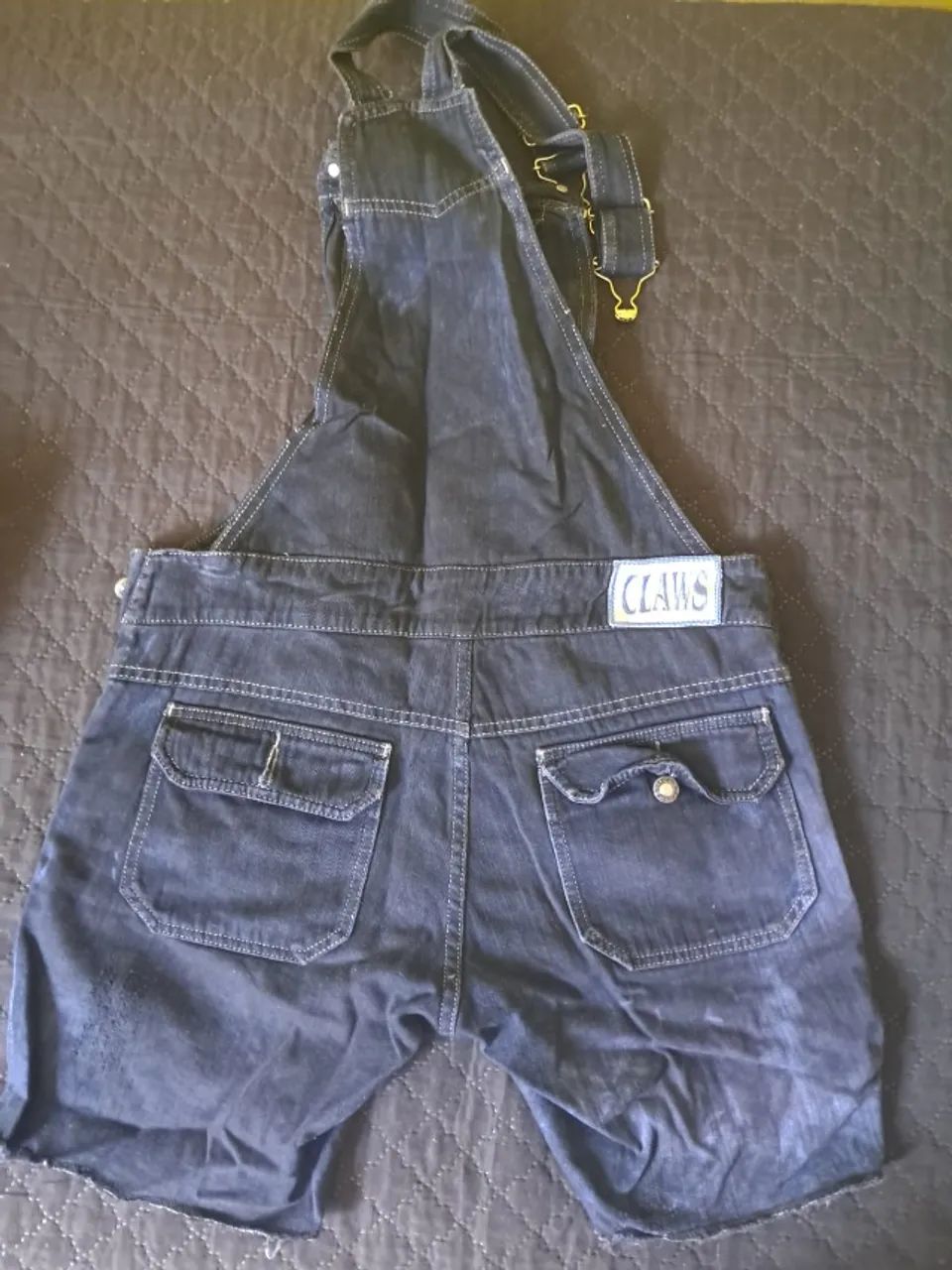 Jardineira jeans preta - Foto 2