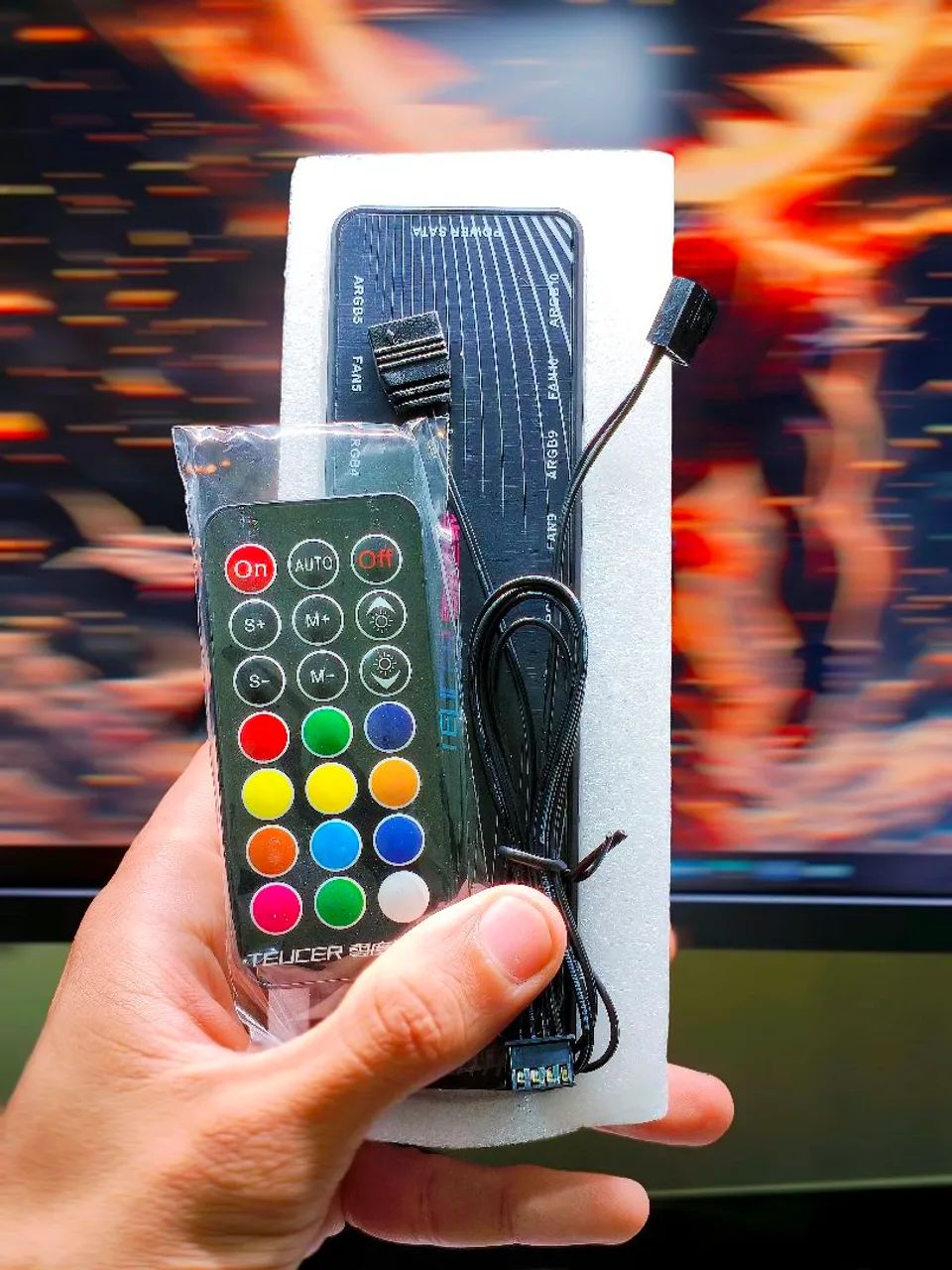 Controladora Para Fan ARGB 10 Fans TEUCER LP-10 3PIN 5V + Controle e ...