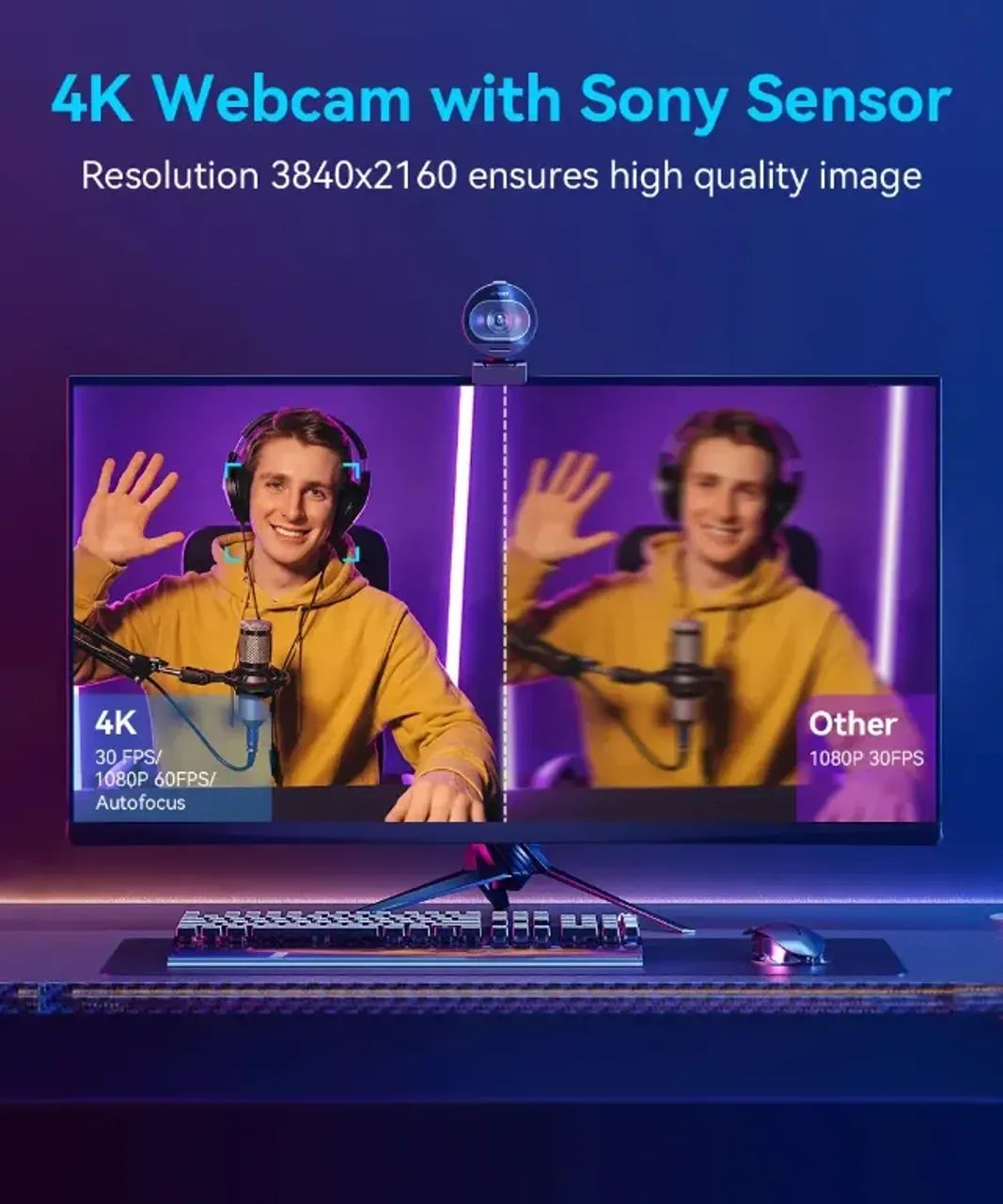 Webcam Emeet S600 4k , extremamente nova ! - Foto 3