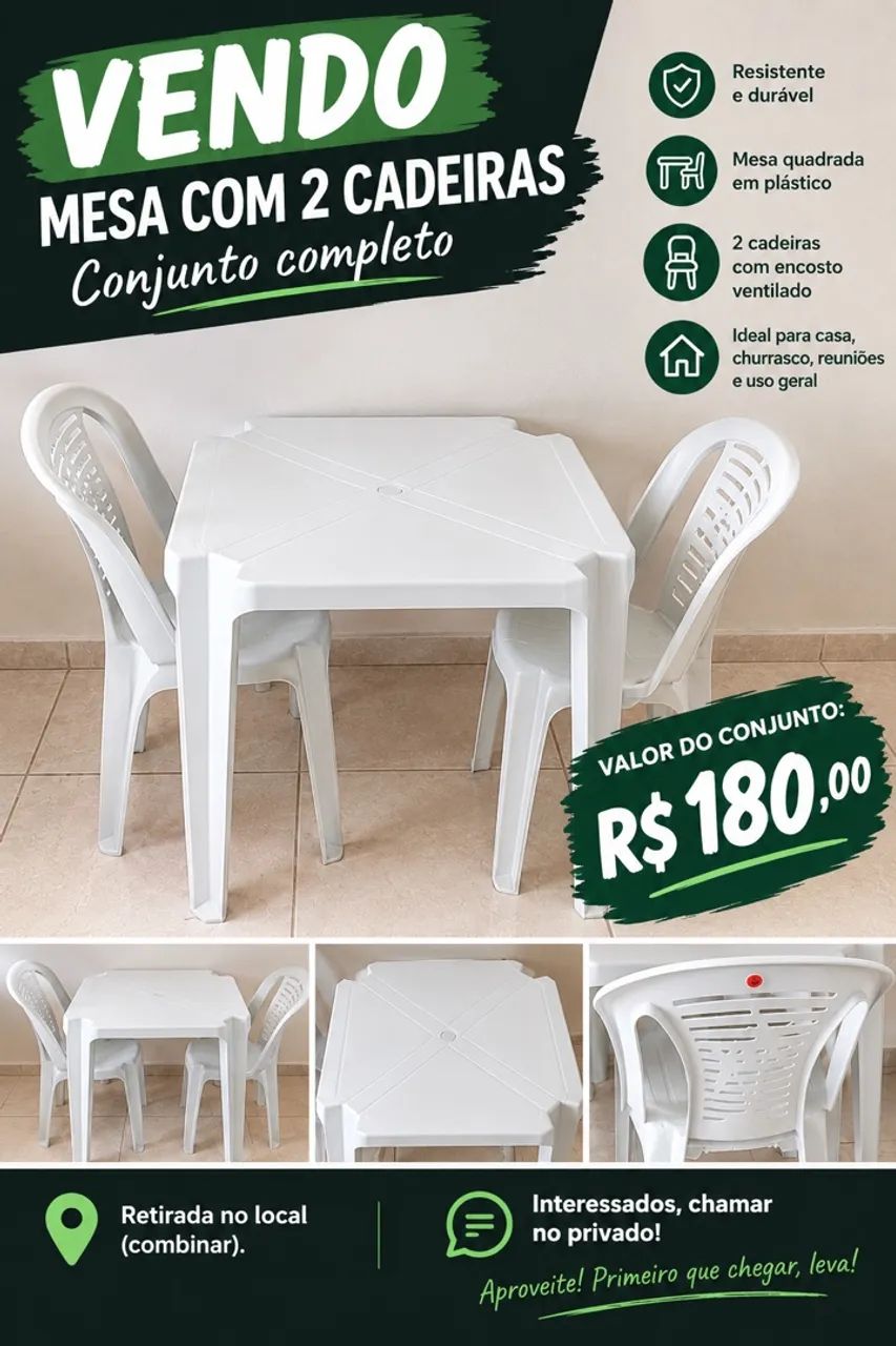 MESA COM 2 CADEIRAS