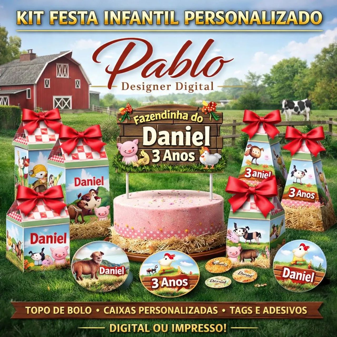 Kit Festa Infantil Personalizado (Vários Temas - Menino e Menina)