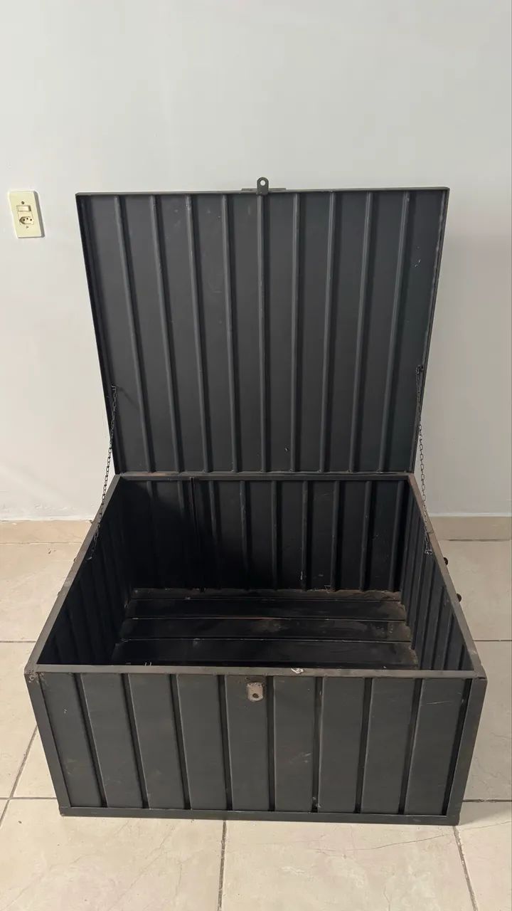 Caixa reforçada para guardar ferramentas porta cadeado medida 72x82x42cm   - Foto 5