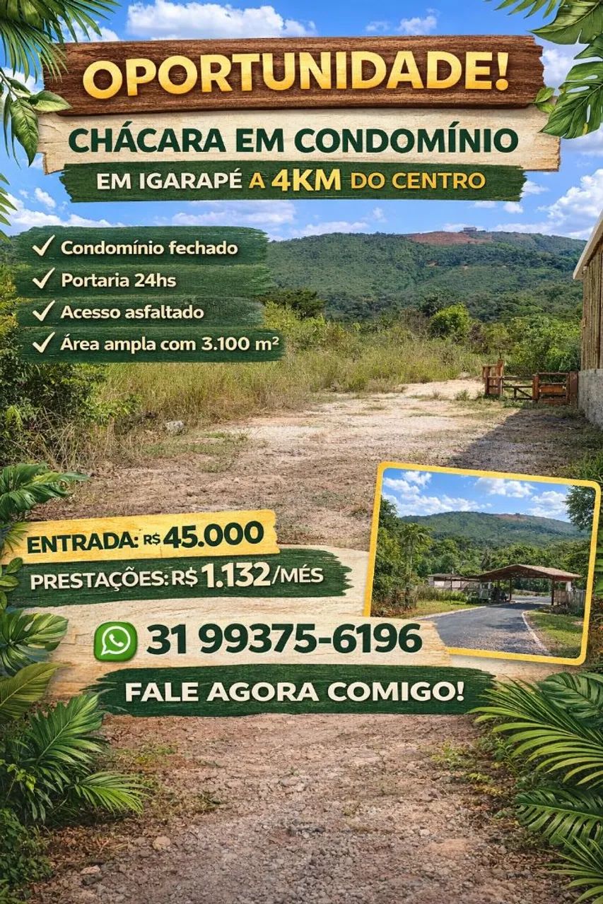 TERRENO EM IGARAPÉ FINANCIAMENTO PRÓPRIO.