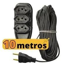 Extensão Elétrica 10m 10a 3 Tomadas 
