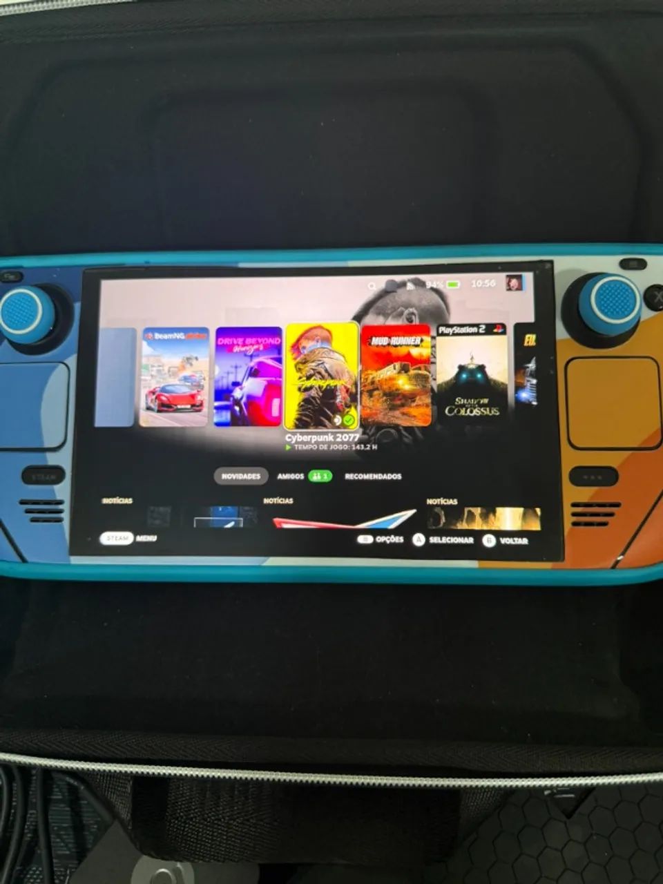Steam Deck OLED 512GB + MicroSD 1TB + Skin + Case + Acessórios