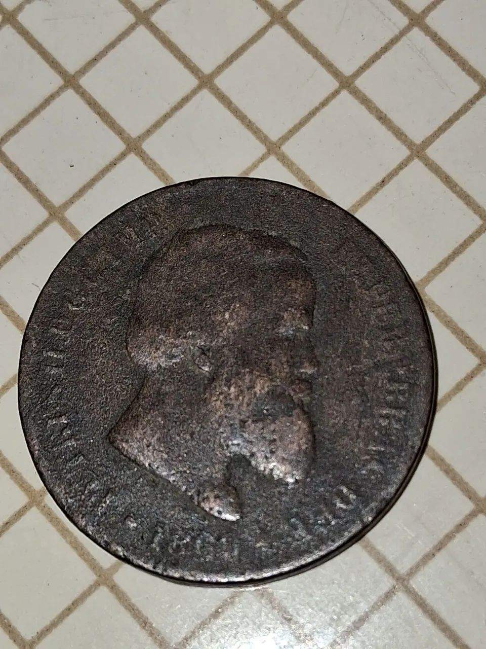 Lote de moedas antigas 10 Réis dom Pedro II  de 1860 - Foto 3