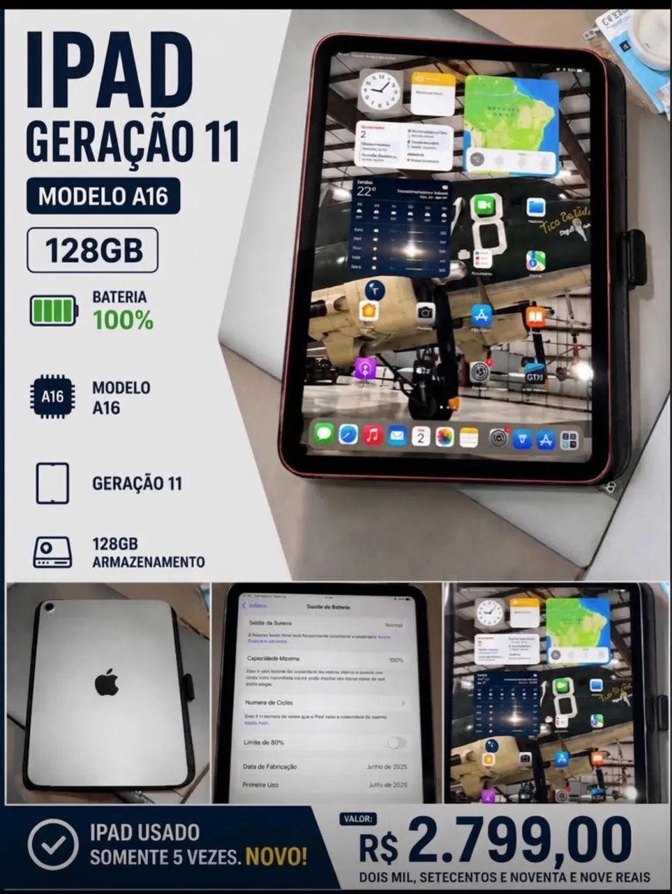 iPad geração 11 128gb 