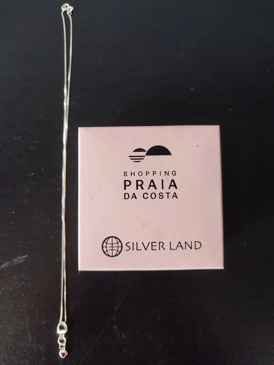 Colar de prata mini coração vermelho Silver Land - Foto 5