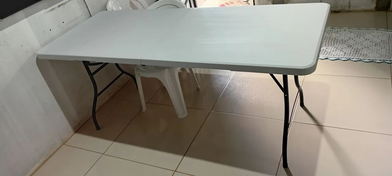 MESA DOBRÁVEL 180 x 70 BRANCA - Foto 3
