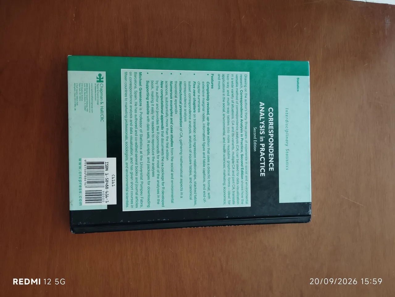 Correspondence Analysis in Practice -  Michael Greenacre - Chapman & Hall/CRC. - Foto 2