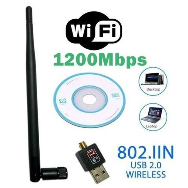 Antena Wi-fi Adaptador Wireless 1200mb/s Usb Pc Notebook
