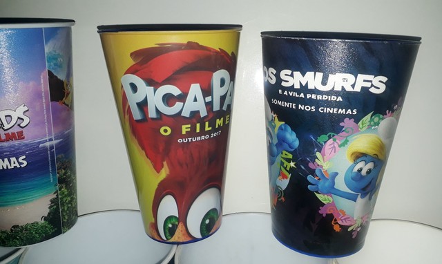7 copos cinema Pixar, Pets, Era do Gelo, Smurfs, Pica-Pau Cinemark Playarte e Moviecom - Foto 4