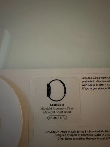 RELOGIO APPLE WATCH SERIES 8 GPS 45MM MNUL3LL/A MIDNIGHT